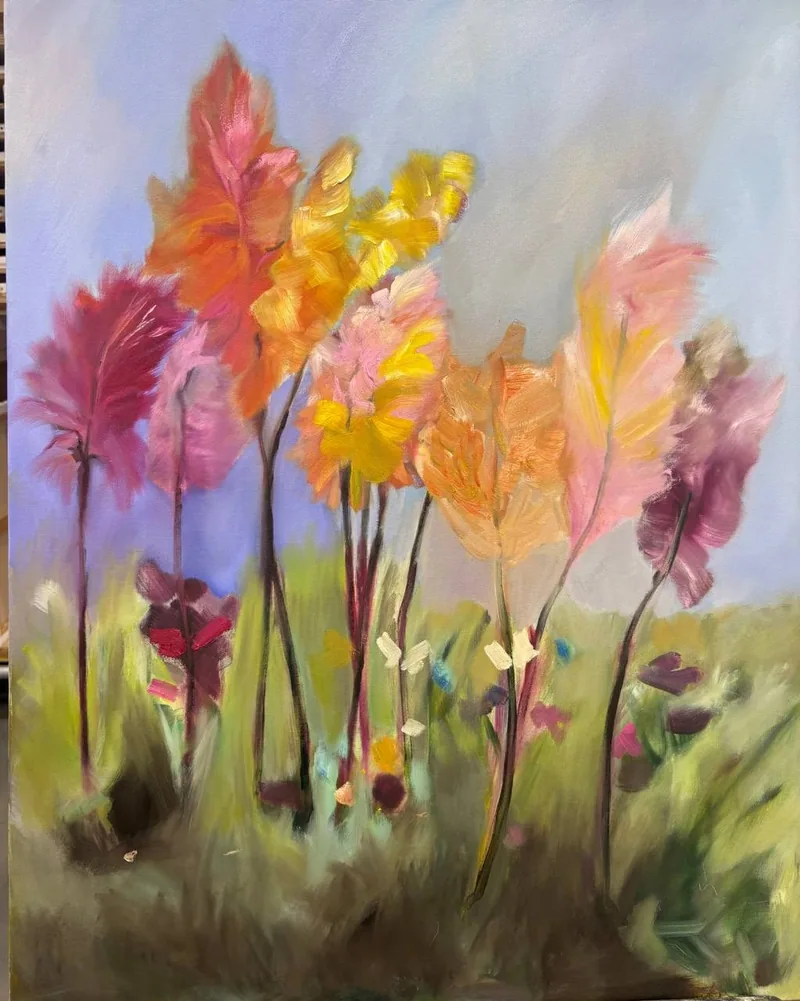Fleurs sauvages — Huile sur toile